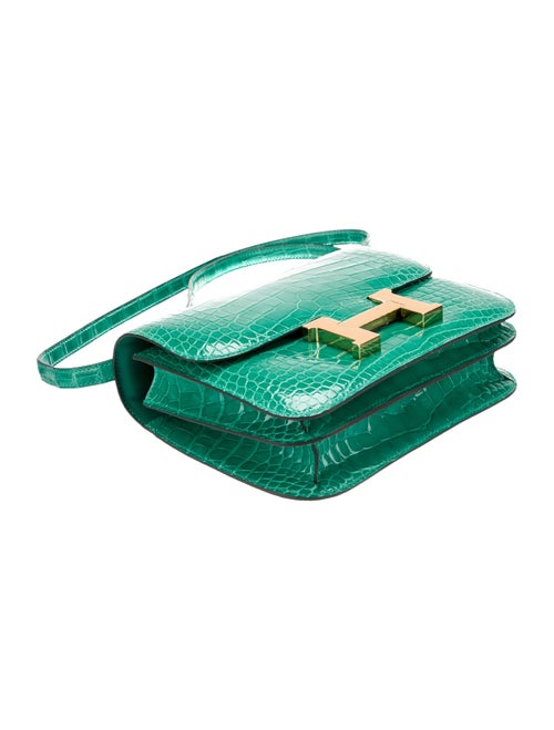 Hermès 2023 Shiny Alligator Mini Constance 18