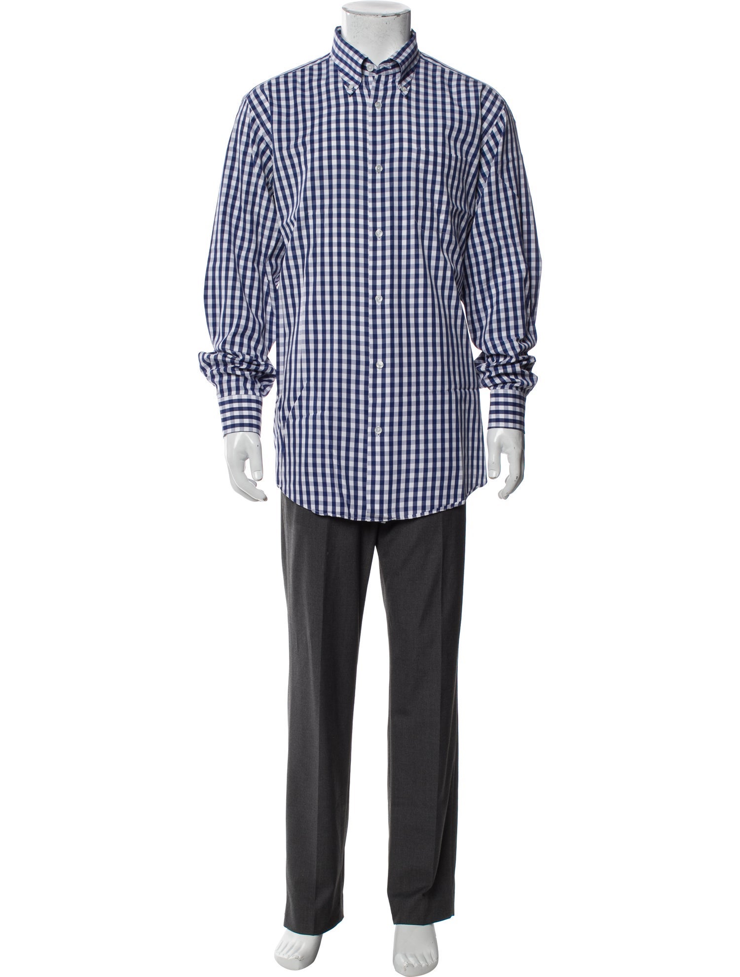 Hermès Plaid Print Long Sleeve Shirt