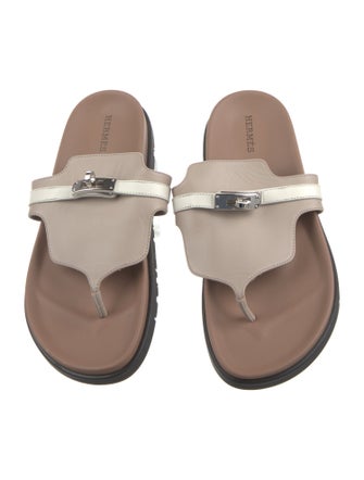 Hermès Leather Slides