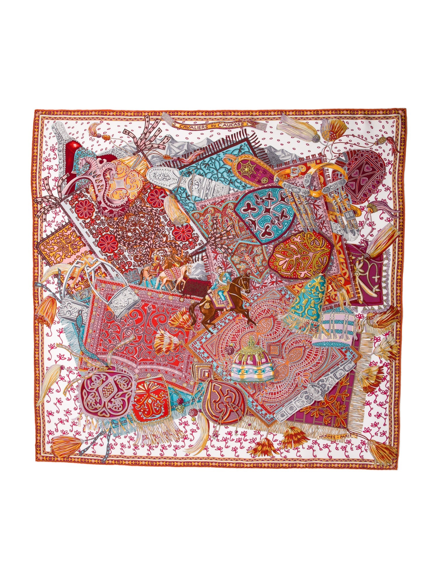 Hermès Cavaliers Du Caucase Silk Scarf