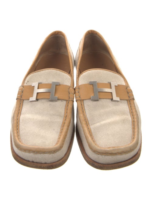 Hermès H Logo Canvas Loafers
