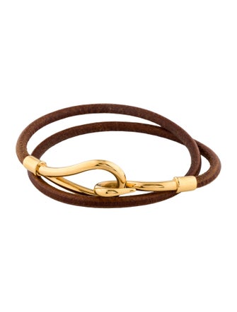 Hermès Leather Jumbo Hook Double Tour Bracelet