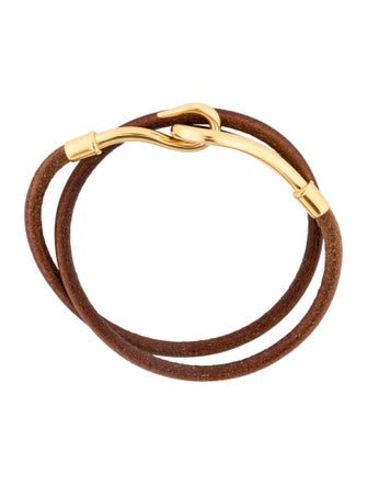 Hermès Leather Jumbo Hook Double Tour Bracelet