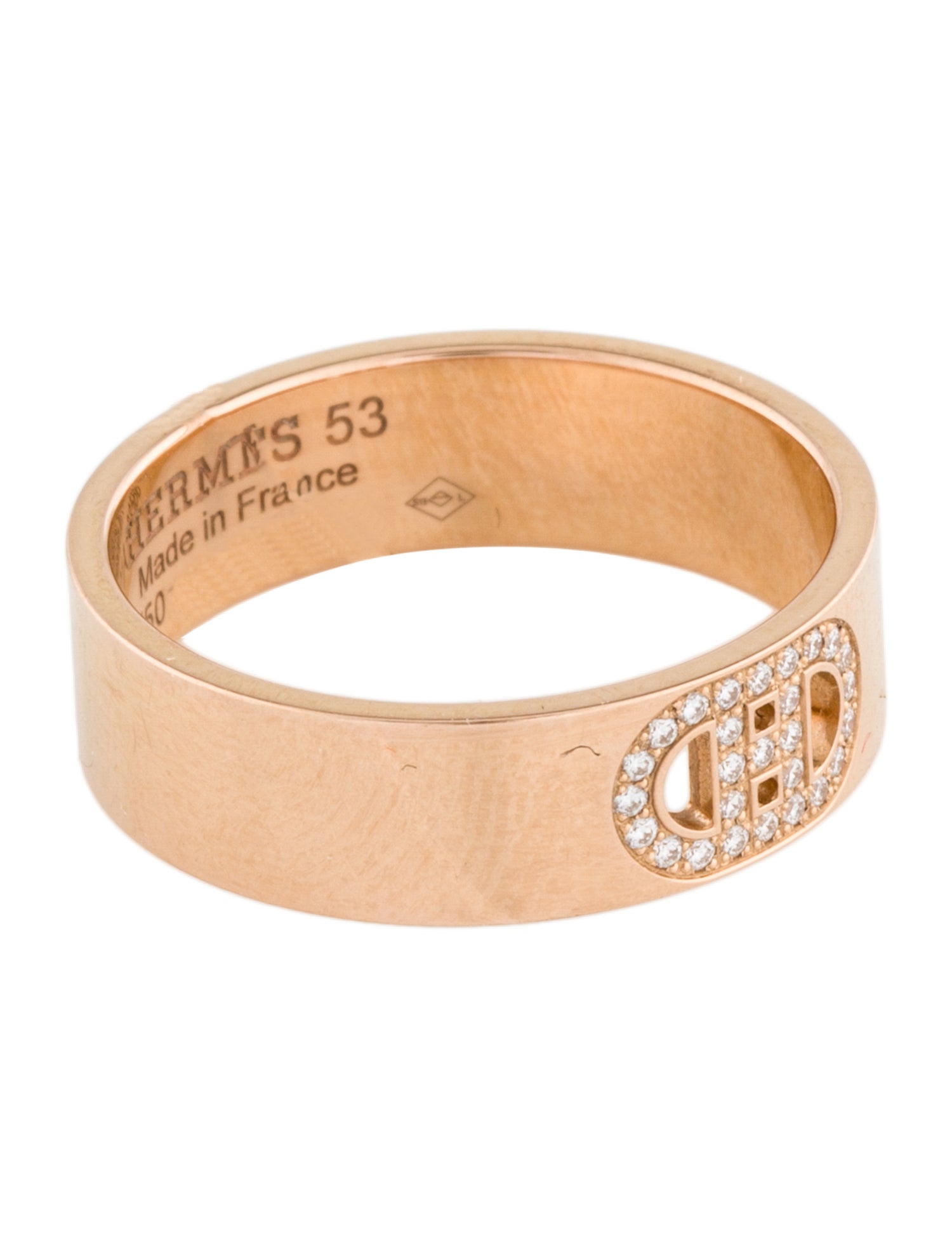 Hermès 18K Diamond H d'Ancre Ring, Small Model