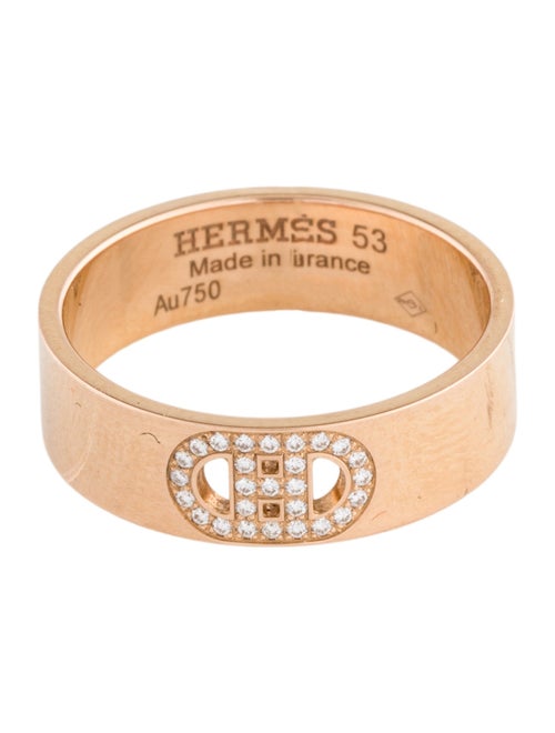Hermès 18K Diamond H d'Ancre Ring, Small Model