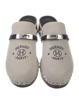Hermès Carlotta Canvas Mules