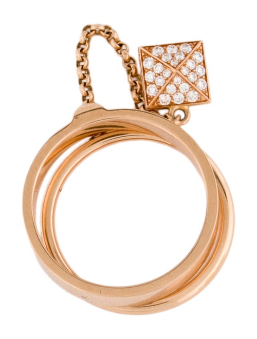 Hermès 18K Diamond Clou d'H Double Ring