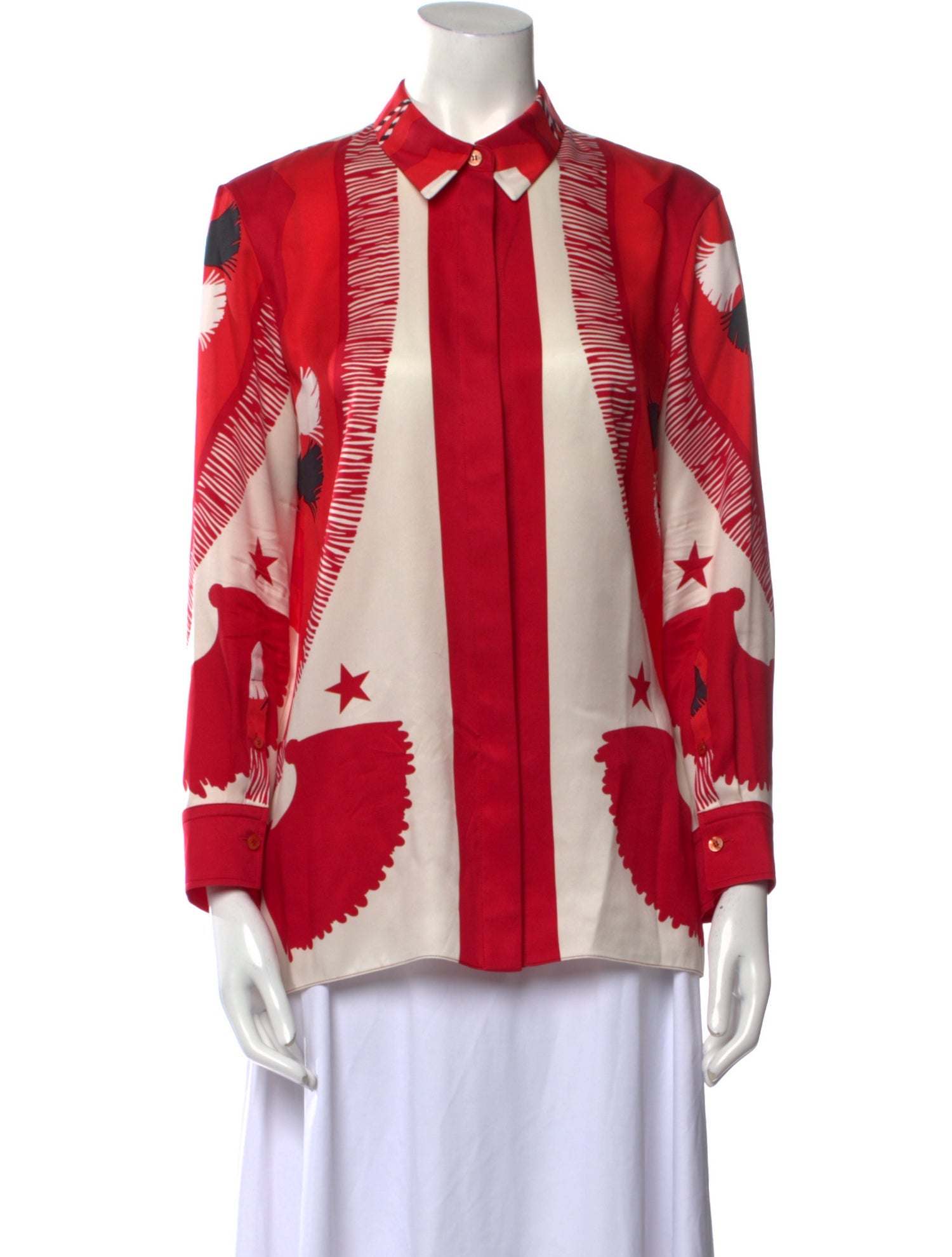 Hermès Silk Printed Blouse