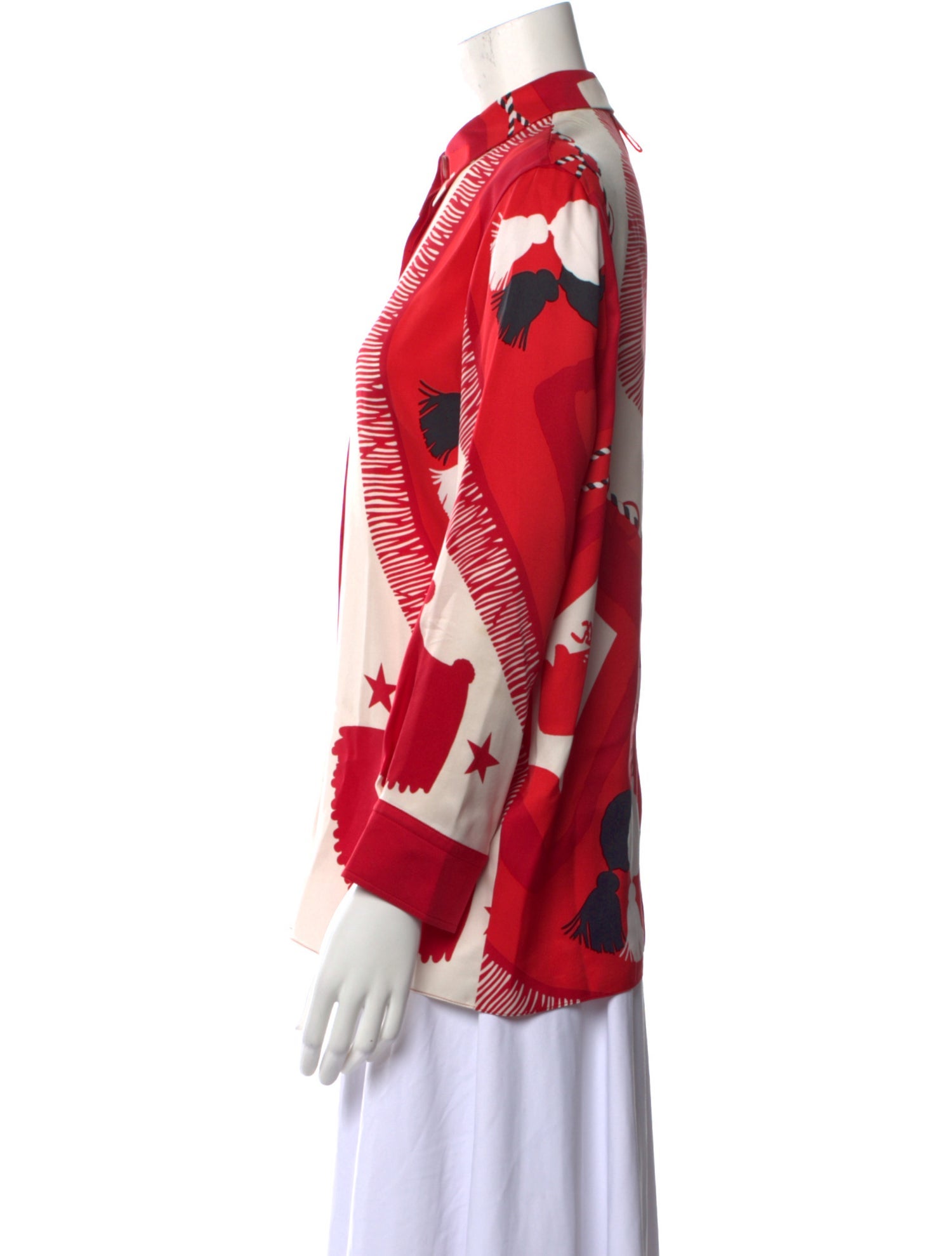 Hermès Silk Printed Blouse