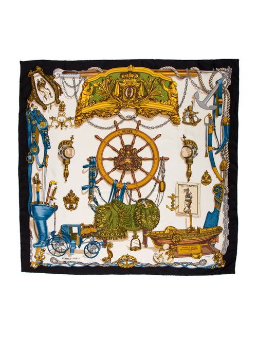 Hermès Bateau A Vapeur De Jouffroy D’Abbans 1784 Silk Scarf