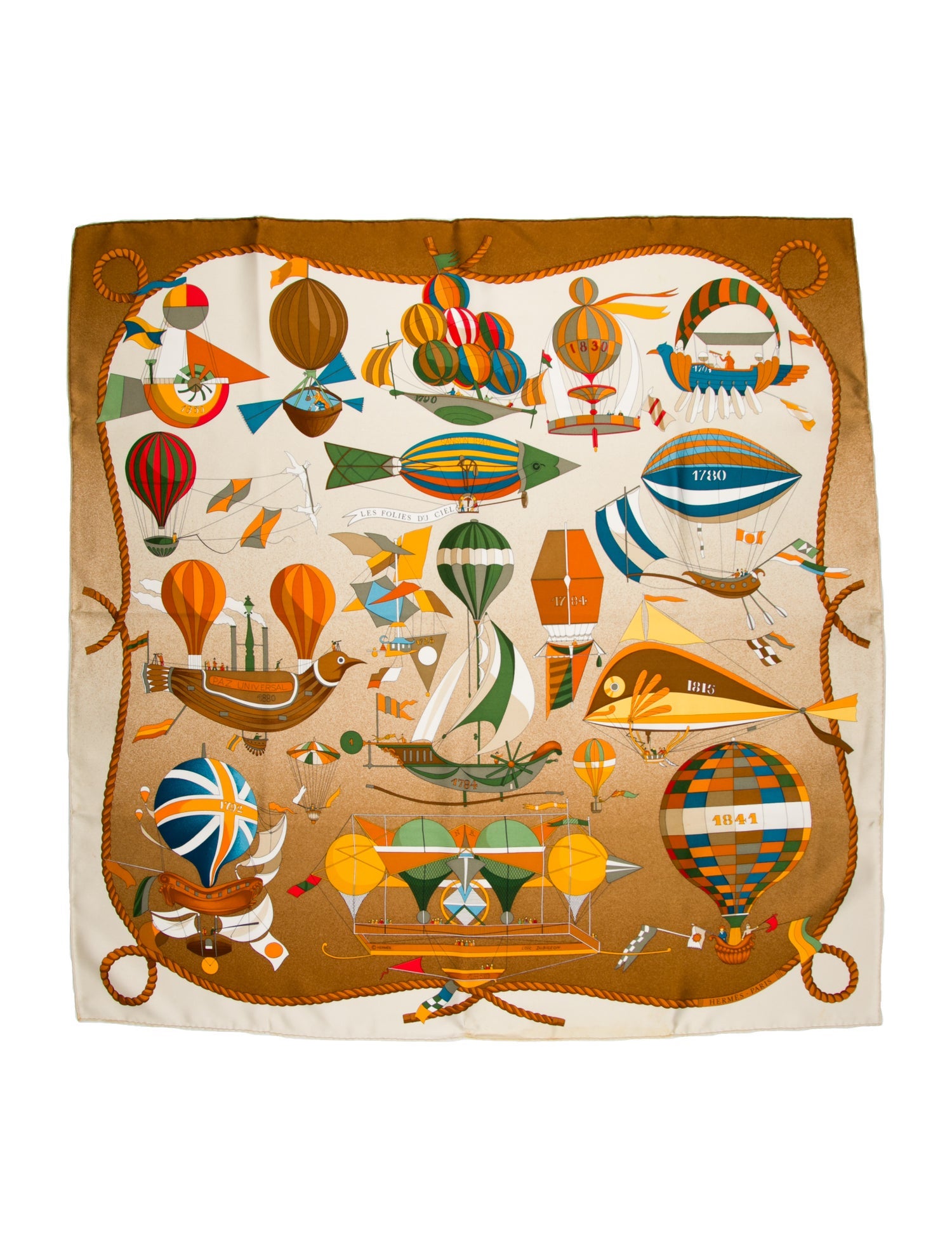 Hermès Les Folies du Ciel Silk Scarf