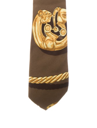 Hermès Pattern Print Silk Tie