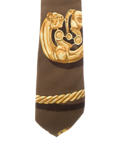 Hermès Pattern Print Silk Tie
