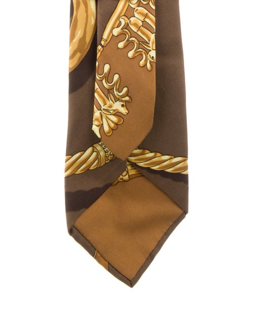Hermès Pattern Print Silk Tie
