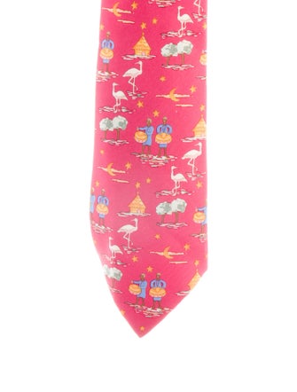 Hermès Pattern Print Silk Tie