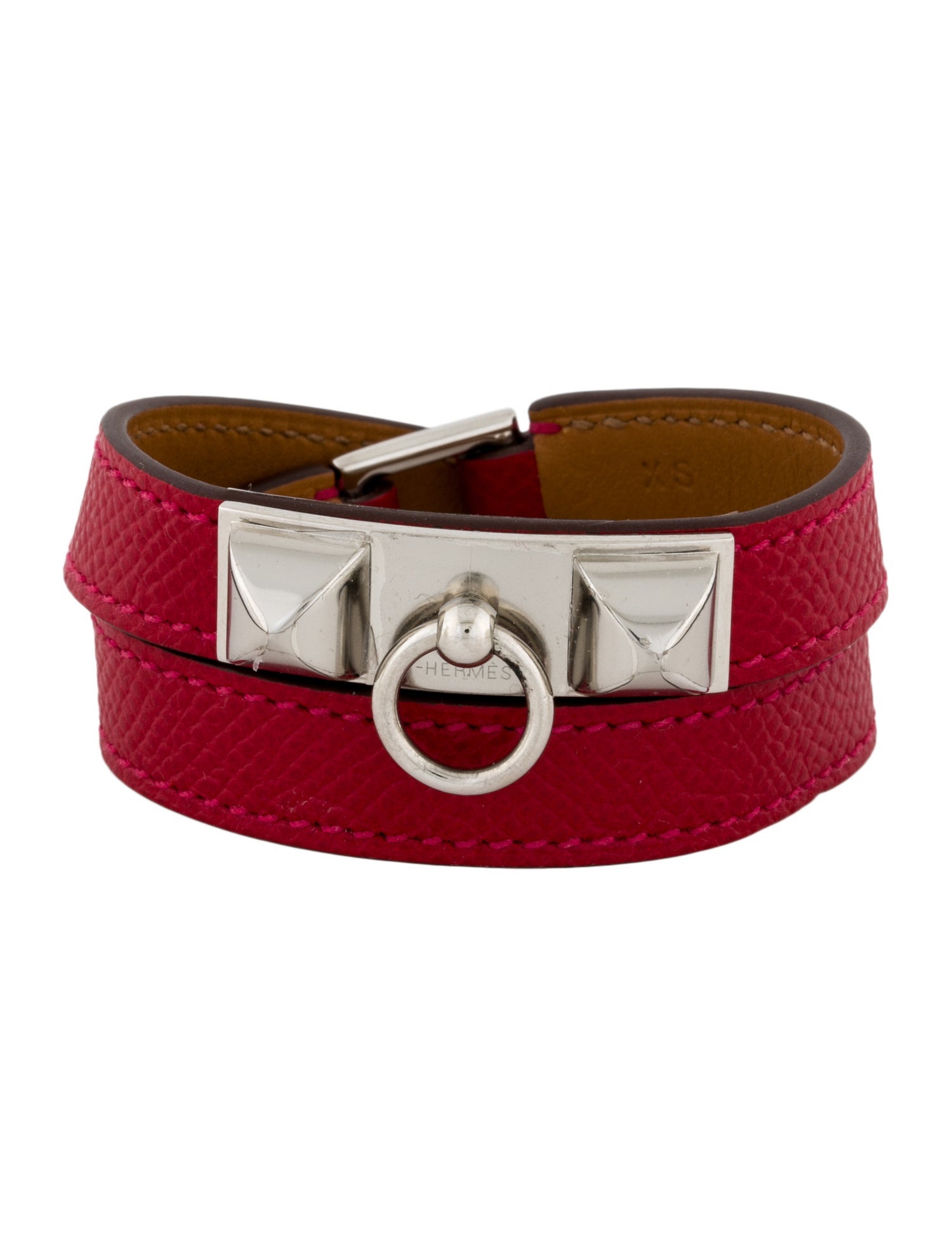Hermès Leather Rivale Double Tour Bracelet