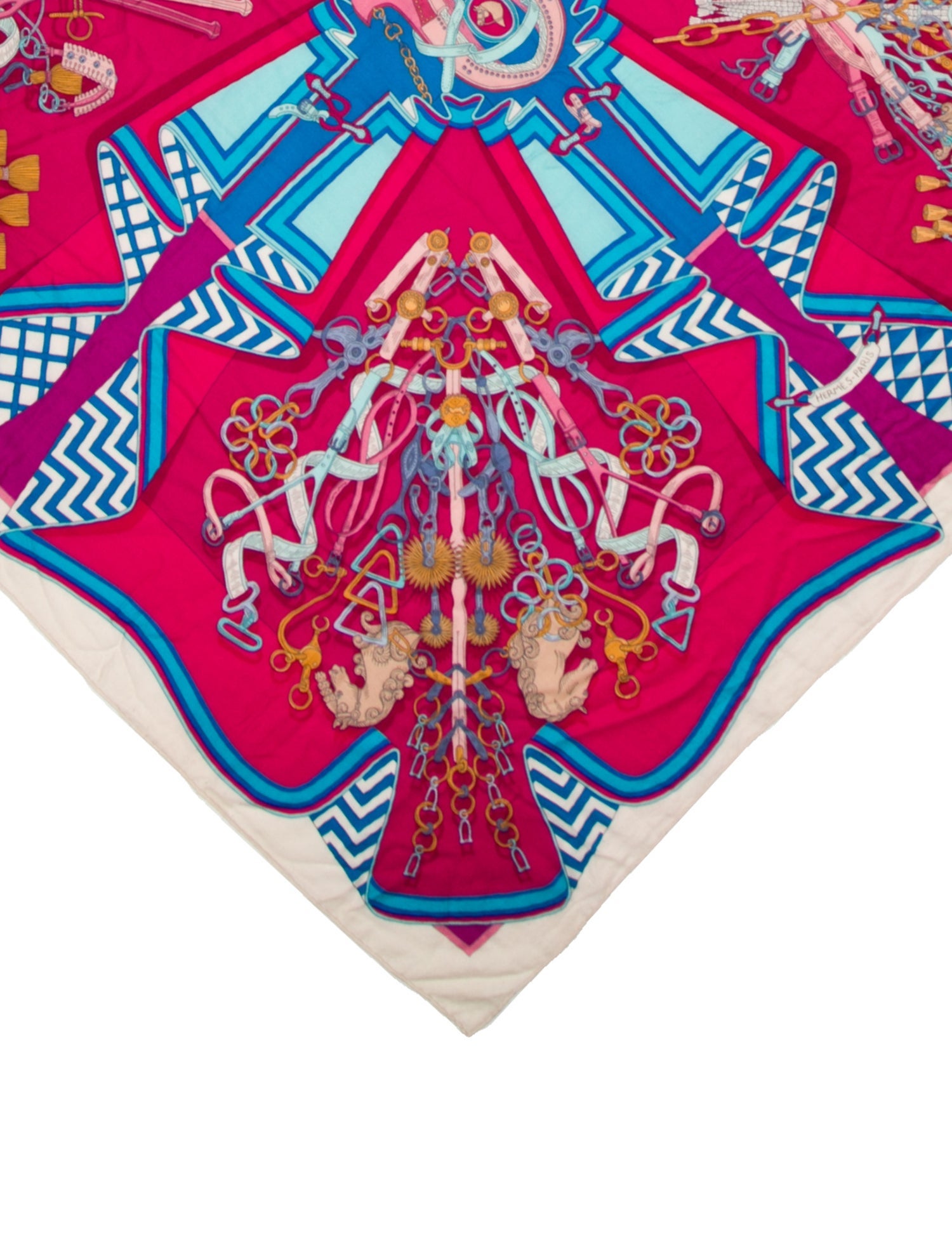 Hermès Bouquets Sellier Cashmere Shawl