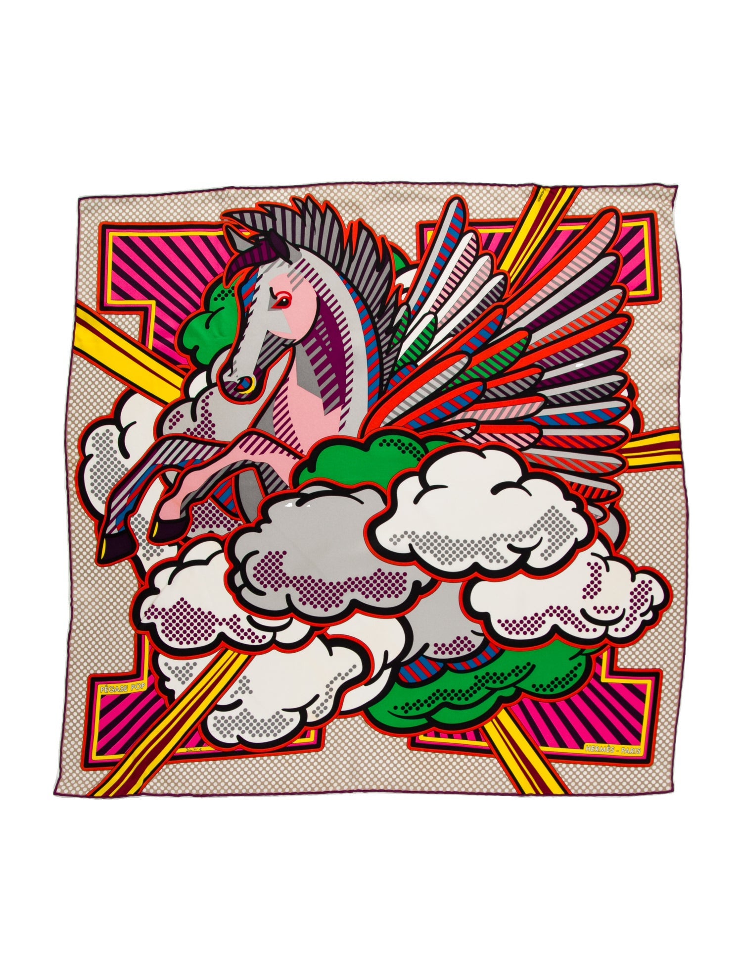 Hermès Pégase Pop Silk Scarf