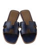 Hermès Epsom Perforated Oran Patent Leather Slides