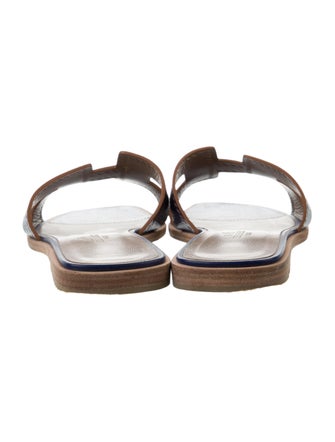 Hermès Epsom Perforated Oran Patent Leather Slides