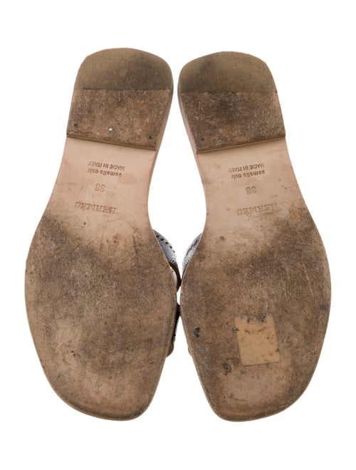 Hermès Epsom Perforated Oran Patent Leather Slides