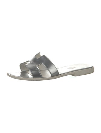 Hermès Oran Patent Leather Slides