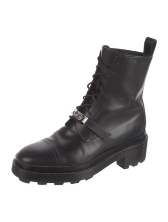 Hermès Funk Leather Combat Boots