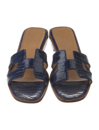 Hermès Oran Alligator Slides