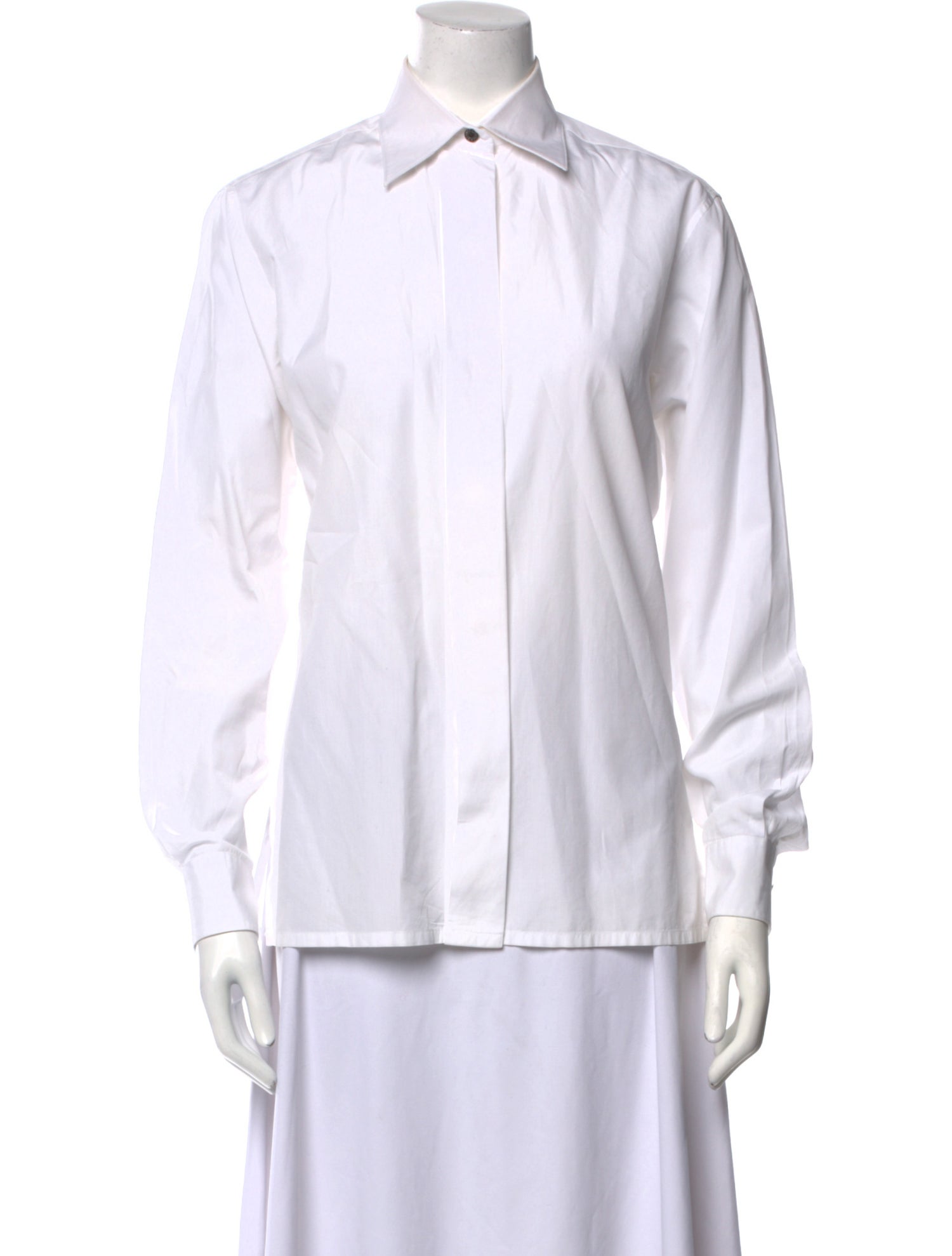 Hermès Long Sleeve Button-Up Top