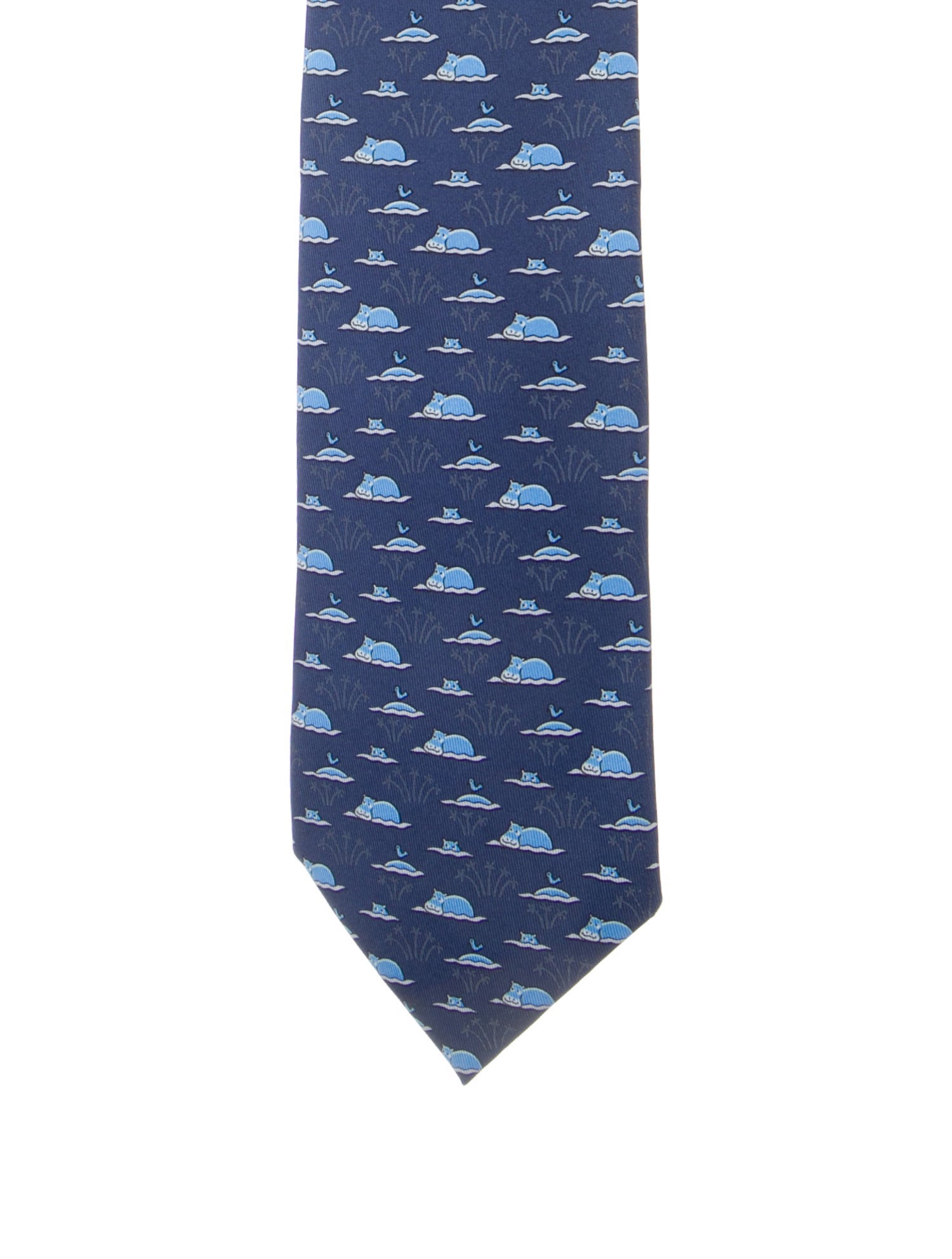 Hermès Pattern Print Silk Tie