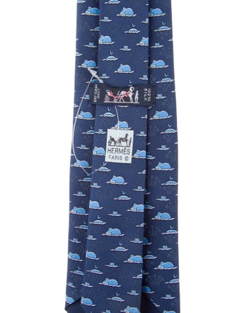 Hermès Pattern Print Silk Tie