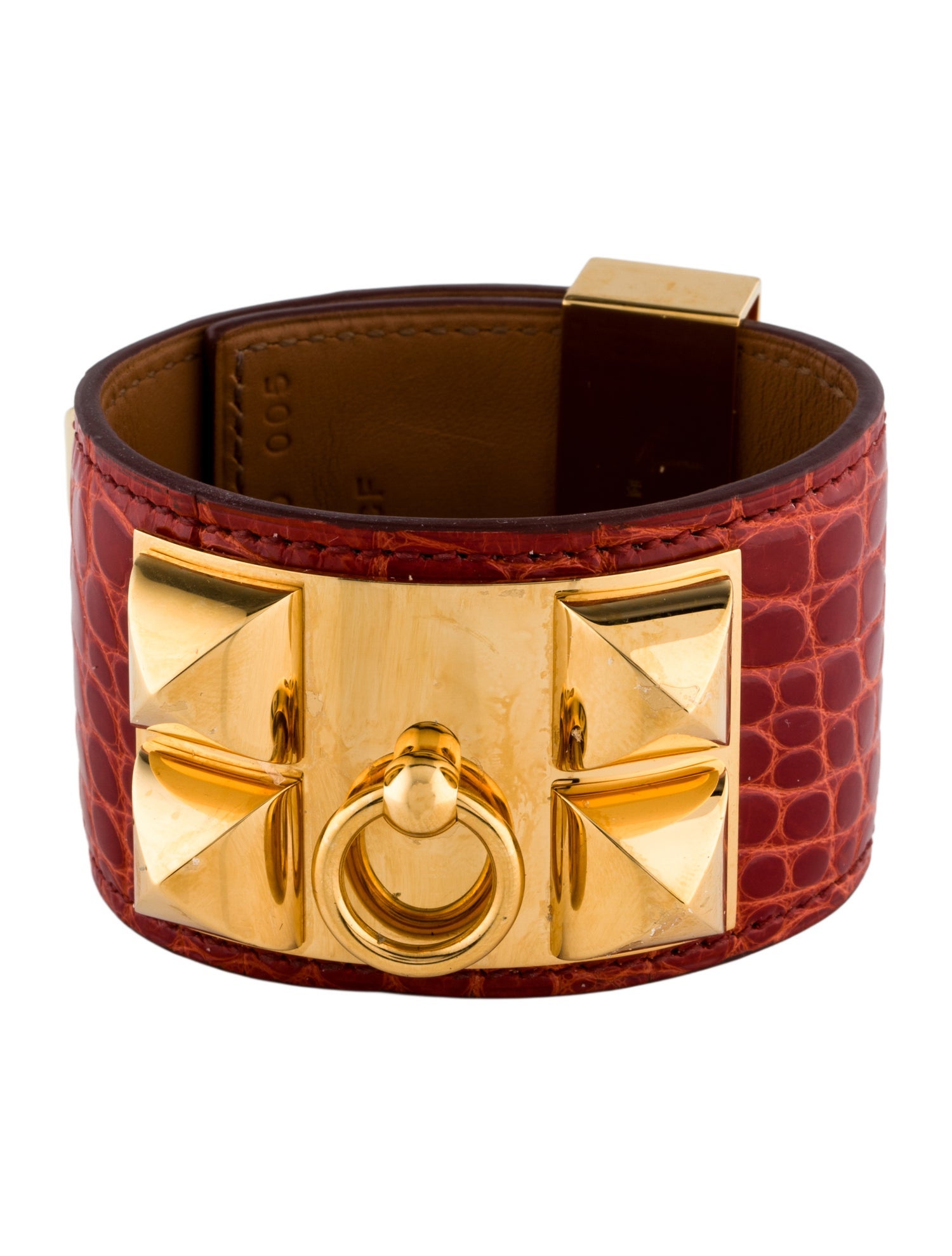 Hermès Collier de Chien Leather Alligator Wrap Bracelet