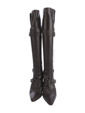 Hermès Leather Leather Trim Embellishment Boots