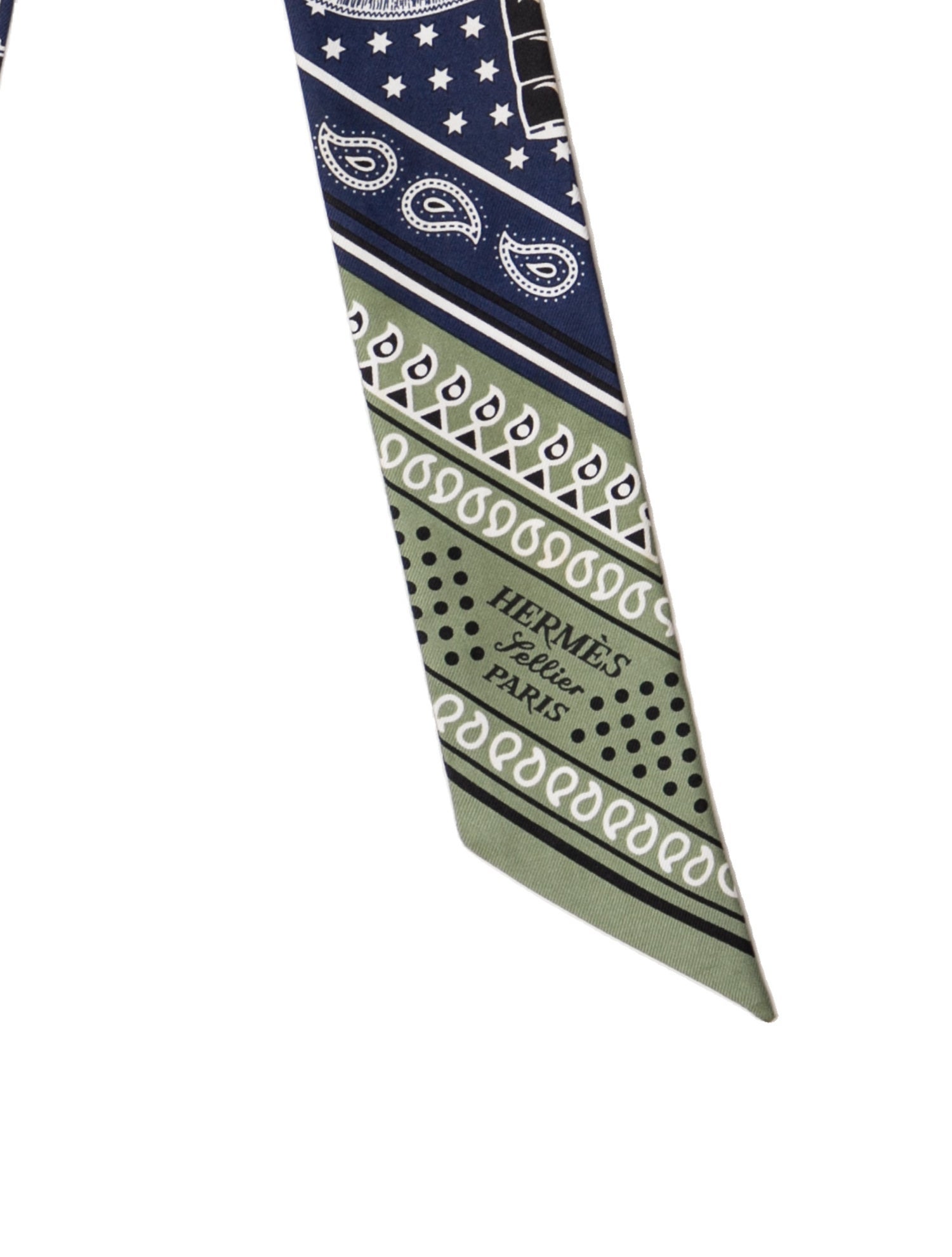 Hermès Eperon d'Or Bandana Silk Twilly Scarf