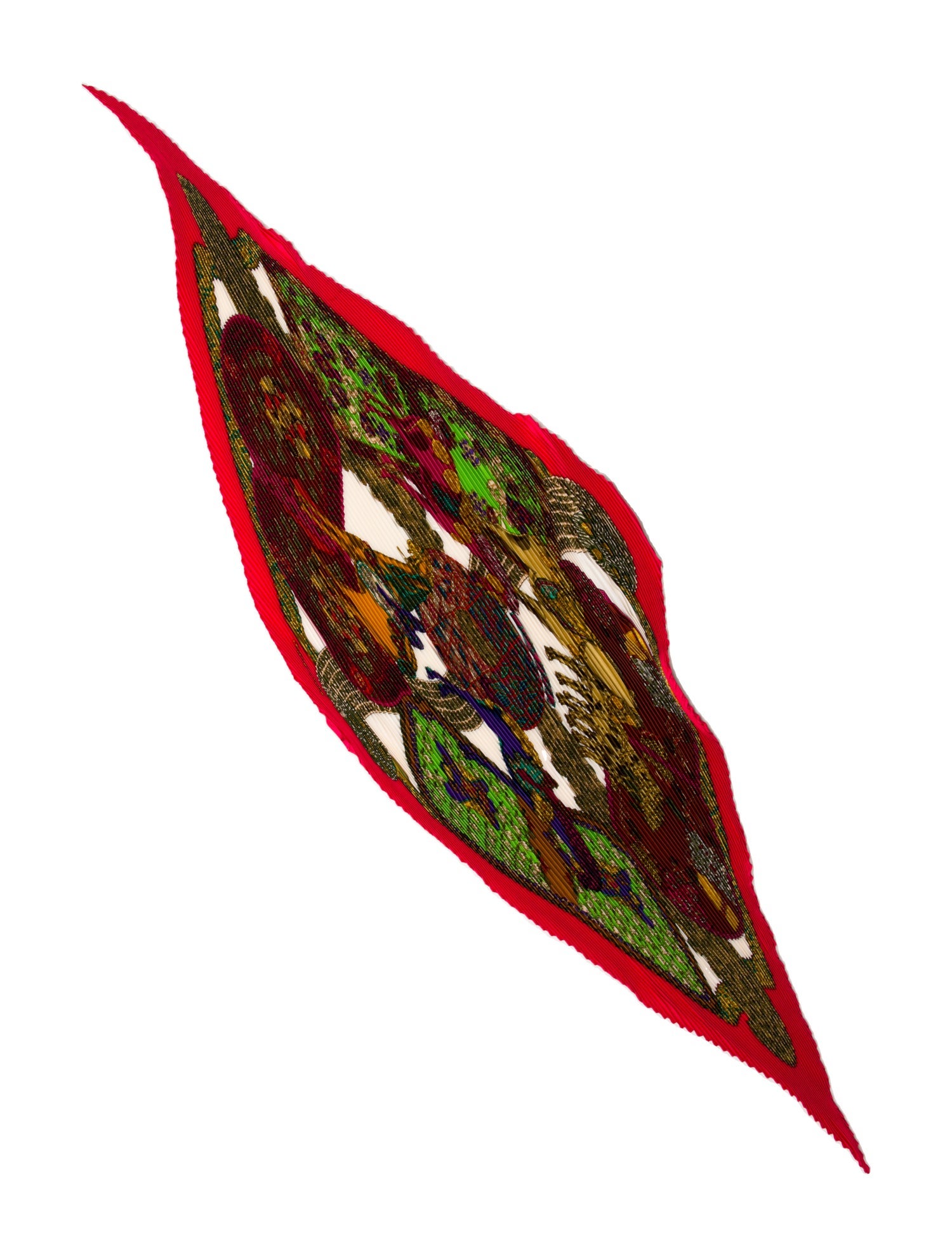 Hermès Art Des Steppes Silk Plissé Scarf