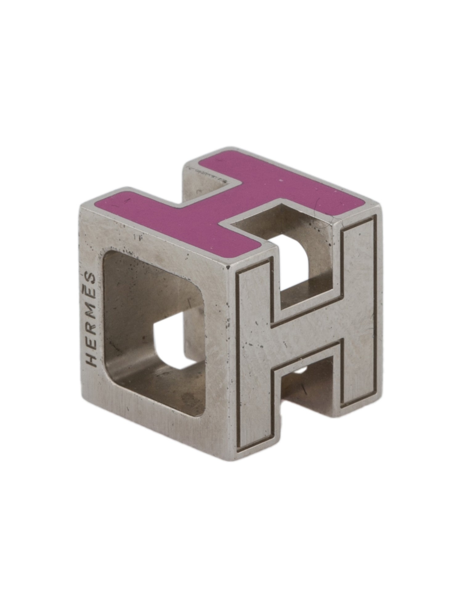 Hermès Enamel Cage d'H Cube Pendant