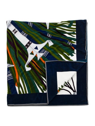 Hermès Cotton Velvet Cuirs du Desert Throw Blanket