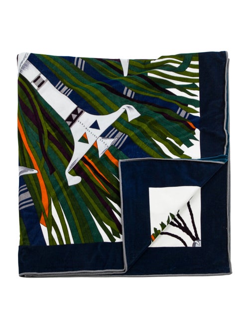 Hermès Cotton Velvet Cuirs du Desert Throw Blanket