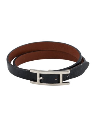 Hermès Leather Behapi Double Tour Bracelet