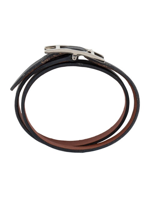 Hermès Leather Behapi Double Tour Bracelet