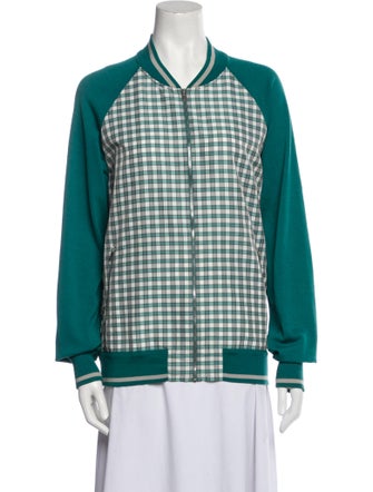 Hermès Wool Plaid Print Bomber Jacket