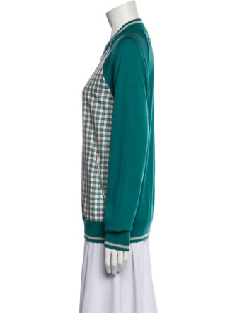 Hermès Wool Plaid Print Bomber Jacket