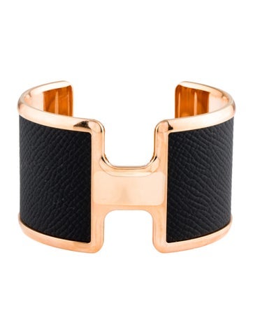Hermès Cuff Leather Olympe Bracelet