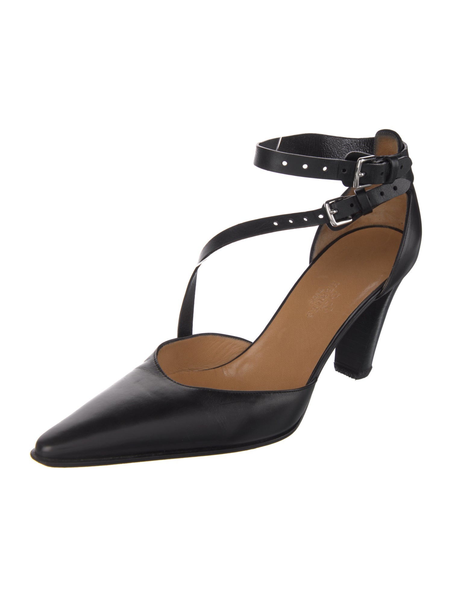 Hermès Vintage Leather D'Orsay Pumps