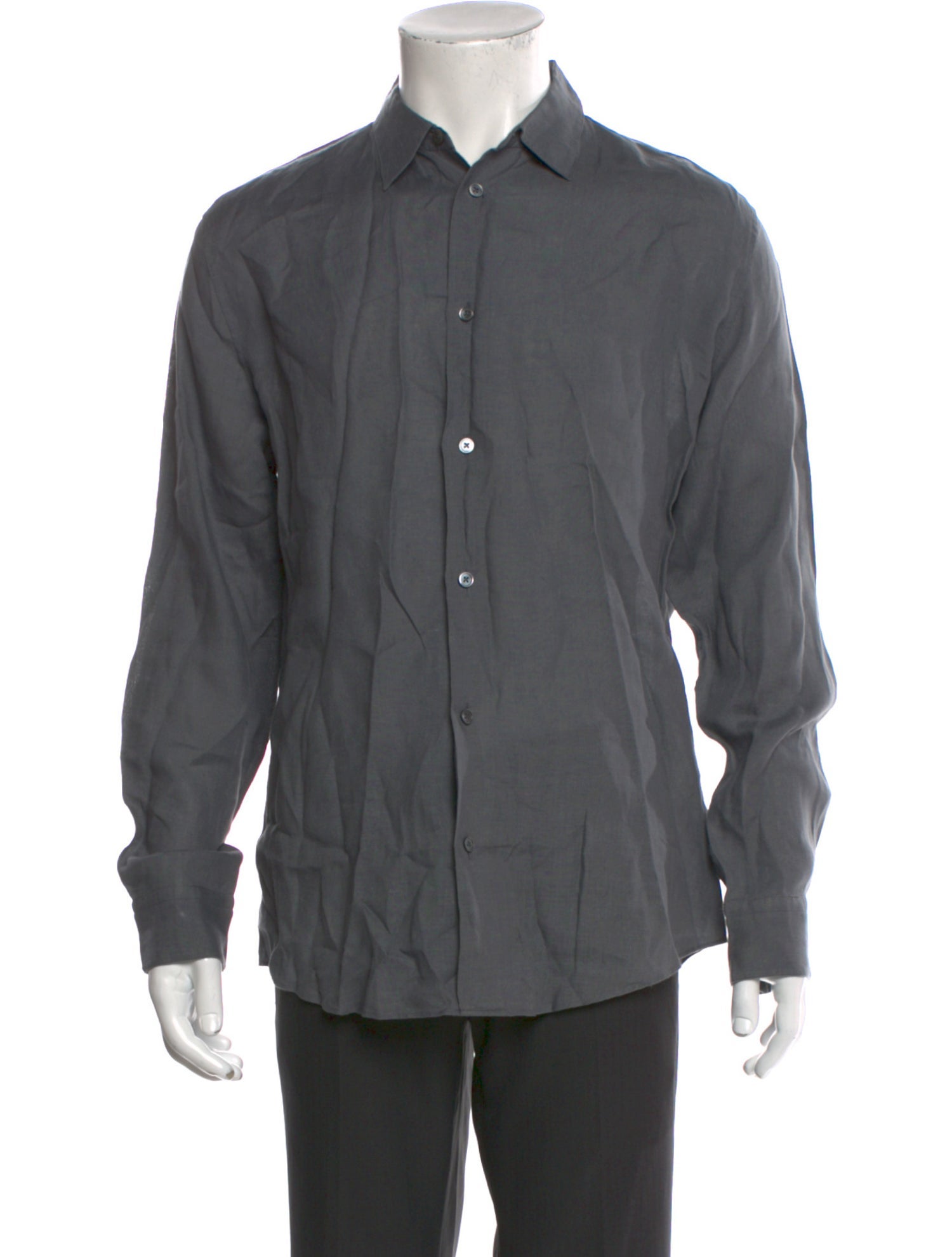 Hermès Linen Long Sleeve Dress Shirt