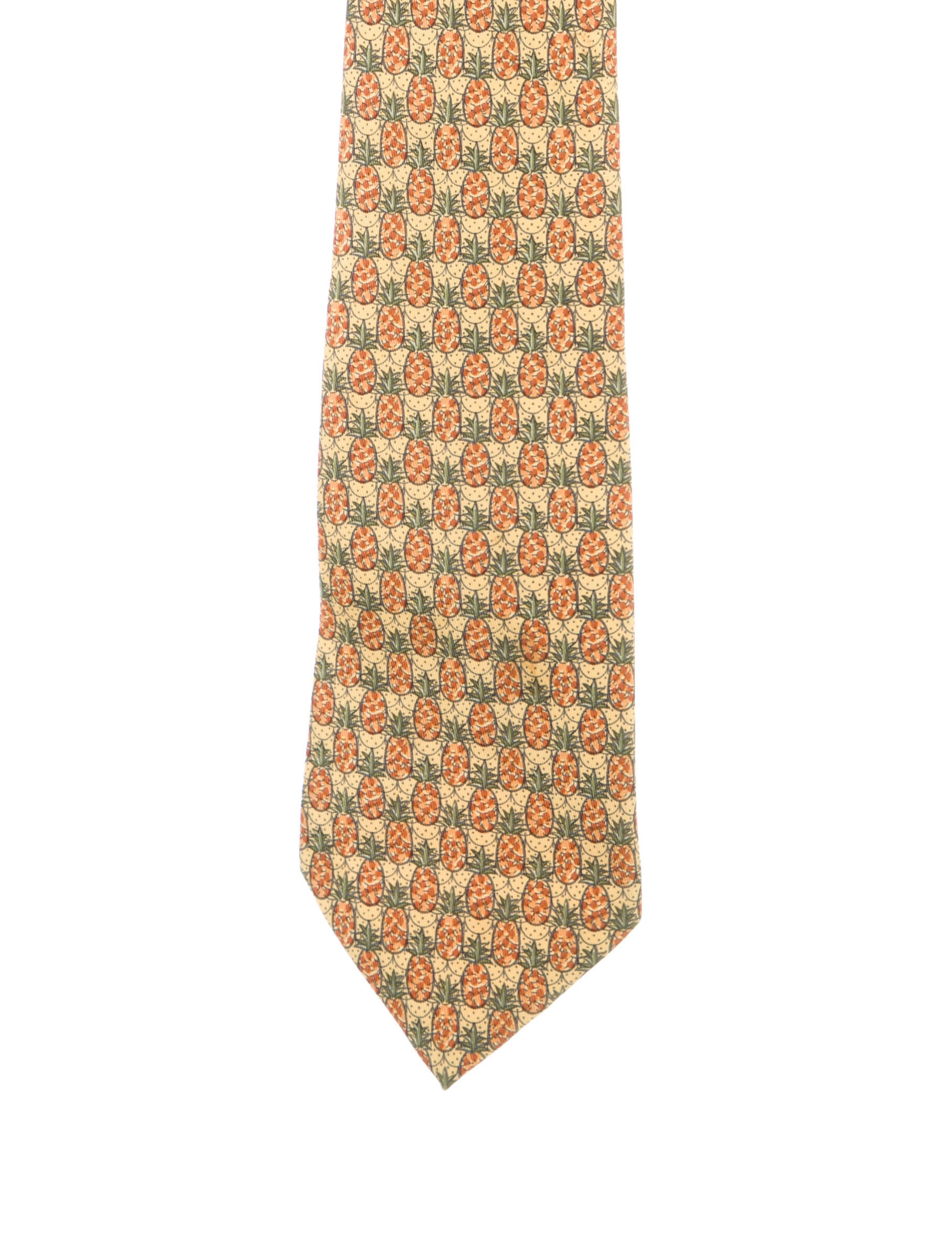 Hermès Silk Pineapple Print Tie