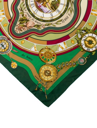 Hermès Parmi les Fleurs, Je Compte les Heures Silk Scarf
