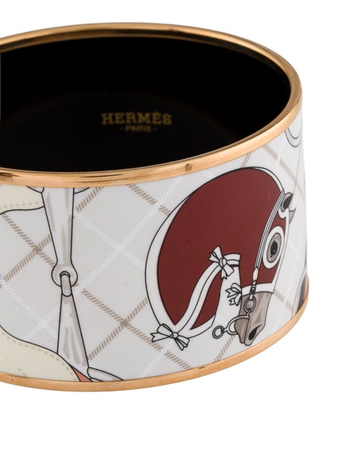 Hermès Enamel Extra Wide Tatersale Bangle Bracelet