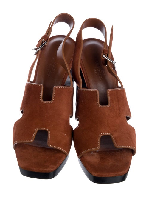 Hermès Eris 90 Suede Slingback Sandals