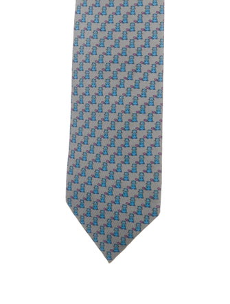 Hermès Pattern Print Silk Tie
